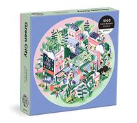 Galison 9780735373266 Green City Round Jigsaw Puzzle, Multicoloured, 1000 Pieces