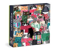 Galison 9780735373693 Wintry Cats Jigsaw Puzzle, Multicoloured, 500 Pieces
