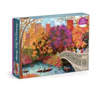 Galison Autumn On Bow Bridge - 1000 Piece Joy Laforme Jigsaw Puzzle Featuring Beautiful Artwork Of Central Park Bow Bridge During Fall