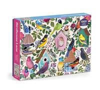 Galison Birdhouse Lane - 1000 Piece Jigsaw Puzzle Featuring Beautiful Artwork Of Birds and Birdhouses
