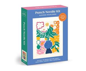Galison Blooming Wildflowers - DIY Punch Needle Kit Includes 9 Yarns and Punch Needle To Make Beautiful Wildflower Art