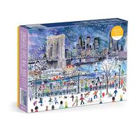 Galison Brooklyn Bridge In Winter - 1000 Piece Michael Storrings Jigsaw Puzzle Featuring Beautiful Artwork Of NYC Brooklyn Bridge In The Winter Time