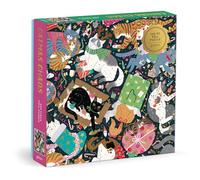 Galison Catmas Chaos - 500 Piece Foil Jigsaw Puzzle Featuring Charming Artwork Of Cats Getting Ready To Celebrate Christmas
