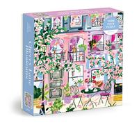 Galison Cherry Lane Blossoms - 1000 Piece Jigsaw Puzzle Featuring Beautiful Artwork Of A Cherry Blossom Adorned Neighborhood