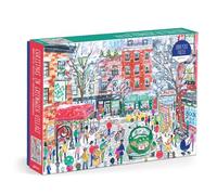 Galison Christimas In Greenwich Village - 1000 Piece Michael Storrings Jigsaw Puzzle Featuring Beautiful Artwork Of The NYC Neighborhood In The Winter Time