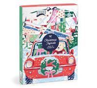 Galison Christmas Joyride - DIY 9 x 12 Paint by Number Kit with Stunning Christmas Art for Beginners and Experts Includes Paint and Brushes