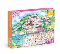 Galison Coast Of Italy - 1000 Piece Michael Storrings Jigsaw Puzzle Featuring Beautiful Artwork Of Positano Italy Summer Beach