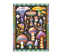 Galison Jigsaw Puzzle Cosmic Mushrooms 1000 Piece Retro Inspired Galactic Mushroom Artwork