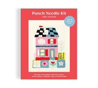 Galison Cozy Cottage - DIY Punch Needle Kit Includes 9 Yarns and Punch Needle to Make Beautiful Cottage Art