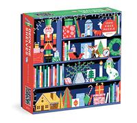 Galison Deck The Shelves - 1000 Piece Puzzle Fun and Challenging Activity with Bright and Bold Artwork of A Christmas Holiday Shelf for Adults and Families
