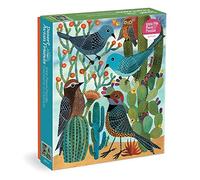 Galison Desert Avian Friends 1000 Piece Puzzle from Galison - 20" x 27" Beautifully Illustrated Puzzle from Geninne Zlatkis, Thick & Sturdy Pieces, Challenging Activity for Adults, Unique Gift Idea!