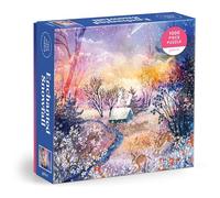 Galison Enchanted Snowfall - 1000 Piece Foil Jigsaw Puzzle Featuring A Beautiful Snowy Winter Landscape Under The Starry Sky