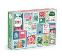 Galison Ever Upward Botanist Bookshelf - 1000 Piece Jigsaw Puzzle Featuring Beautiful Artwork Of A Floral Planting Themed Books In A Collage