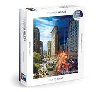 Galison Flatiron - 1000 Piece Stephen Wilkes Jigsaw Puzzle Featuring Beautiful Day To Night Photography Of Iconic NYC District