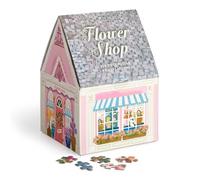 Galison Flower Shop - 500 Piece Unique House Shaped Puzzle with Dreamy and Springtime Artwork of A Cozy Flower Shop, Pink