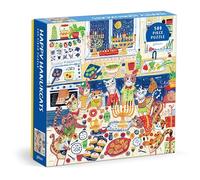 Galison Happy Hanukcats - 500 Piece Jigsaw Puzzle Featuring Charming Artwork Of Cats Getting Ready To Celebrate Hanukkah