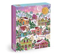 Galison Snowcap Village - 1000 Piece Foil Joy Laforme Jigsaw Puzzle Featuring Beautiful Artwork Of Snowcapped Village During Christmas