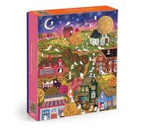 Galison Spooky Village - 1000 Piece Foil Joy Laforme Jigsaw Puzzle Featuring Spooky Artwork Of Ghostly Village During Halloween