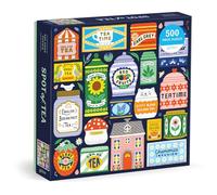 Galison Spot Of Tea - 500 Piece Jigsaw Puzzle Featuring Charming Illustrations Of A Variety Of Tea Packets From Around The World