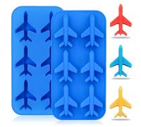 Galivet 2Pcs 3D Airplane Chocolate Molds, Plane Aircraft Silicone Ice Cube Trays Candy Mold crayon Wax Melts Mold Whisky Bar Party Drink Tools Cake Decorating Supplies