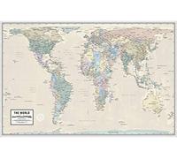 Gall Orthographic World Map - Accurate Proportions, Laminated, 36" x 24"