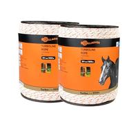Gallagher electric fence conducting wire Turboline Rope, duopack (2x500m) White - Electric fence rope conductor / cord conductor - Electric fence wire conductor