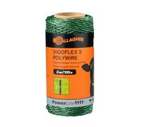 Gallagher Vidoflex 3 PowerLine Polywire 100m - 6 Stainless Steel Conductors - Green