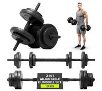 Gallant Adjustable Weights Dumbbells Set, Men & Women, Home Gym Equipment | 10kg, 15kg & 20kg Hand Weights Sets, With Dumbbell Pairs, Extendable Barbell, Removable Plates, Workout Exercise Training
