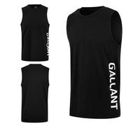 Gallant Drop Armhole Black Tank Top - Comfortable, Breathable, Sleeveless, Round Crew Neck Tee for Fitness, Gym, Workout, Cycling, Running, Sports Vests for Men - Medium