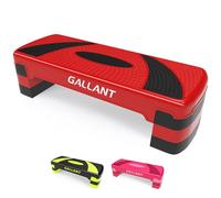 Gallant Exercise Step - Steppers For Exercise Workout - Fitness Aerobic Stepper for Home Gym Equipment - Perfect for Cardio Weights Training - 3x Adjustable Levels 10cm, 15cm & 20cm - Red