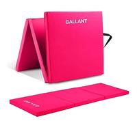 Gallant Foldable Gymnastics Mat - 6ft Long & Tri Folding, 5cm Thick High Density Foam, Non Slip & Easy to Clean - Tumble Exercise Gym Crash Mat For Children, Kids Gymnastics Equipment (Pink)