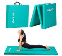 Gallant Foldable Gymnastics Mat - 6ft Long & Tri Folding, 5cm Thick High Density Foam, Non Slip & Easy to Clean - Tumble Exercise Gym Crash Mat For Children, Kids Gymnastics Equipment (Turquoise)