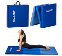 Gallant Foldable Gymnastics Mat - 6ft Long & Tri Folding, 5cm Thick High Density Foam, Non Slip & Easy to Clean - Tumble Exercise Gym Crash Mat For Children, Kids Gymnastics Equipment (Blue/Dark Blue)