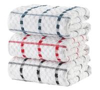 Gallant Global DreamNights Tea Towels Extra Large Kitchen Towels Set - 100% Cotton Terry Towelling Soft Absorbent Lint Free Kitchen Cloth Dish Towel and Bar Towels Assorted Colors (PACK OF 6)
