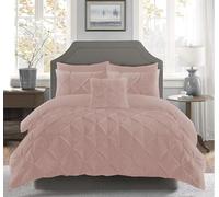 Gallant Global Pintuck Pinch Pleated Duvet Cover Set With Luxury Matching Pillow Cases 100% Soft Microfiber 200 Thread Count Soft Luxury Hotel Quality Quilt Bedding Cover UK (Smoky Pink, Super King)