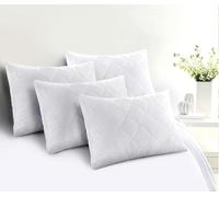 Gallant Global Quilted 4 Pack Pillow Protectors White Ultra Soft & Breathable 100% Microfiber Super Soft Comfortable and Zipped Closer Pillowcase Protectors (4)