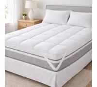 Gallant Global Small Double Mattress Topper - 10cm Thick 1200 GSM Mattress Topper with Hollowfibre & Ballfibre Filling, Strong Elastic Corner Straps For Extra Comfort, Anti-Allergy, Machine Washable