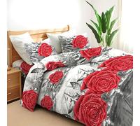 Gallant Global Stylish 4 Pcs 3D Printed Duvet Cover Set 100% Soft Microfiber 200 Thread Count Reversible Quilted Bedding Sets With Matching Pillowcases Breathable Comforter. (Garden Charm, King)