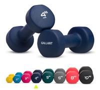 Gallant Hand Weights Dumbbells Set Women Men - Hex Neoprene Dumbbells Pair | Available in 1kg, 2kg, 3kg, 4kg, 5kg, 6kg, 8kg and 10kg pairs for home strength training and fitness workouts