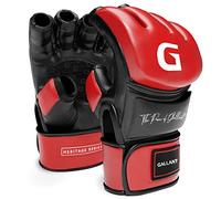 Gallant MMA Gloves - PU Leather, Open Palm, Knuckle Protection Sparring Gloves- Fingerless Boxing Gloves for Muay Thai, Martial Arts, Cage Fighting, Kickboxing, Punching Workout Men and Women