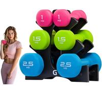 Gallant Weights Dumbbells Set Women- Hex Shaped Neoprene Hand Weights for Women and Men- Ideal for Home Gym Fitness Weight Training Pilates (Multi-Color 10kg Set(1kg, 1.5kg, 2.5kg Pair))