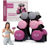 Gallant Weights Dumbbells Set Women- Hex Shaped Neoprene Hand Weights for Women and Men- Ideal for Home Gym Fitness Weight Training Pilates (Pink 10KG Set(1kg, 1.5kg, 2.5kg Pair))