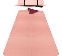 Gallant Yoga Mat Non Slip - Premium TPE Exercise Mat Thick & Pilates Mat 6mm Extra Yoga Mats for Women & Men with Alignment Lines and Carry Strap, Eco Friendly Gym Mat for Home Workout(Pink)