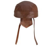 Gallanto Biker Plain Leather Durag - Durable Motorcycle Bandana with Tie Back - One Size Fits All - Soft- Comfortable- and Helmet-Friendly Headwrap (Brown, One Size)