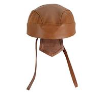 Gallanto Biker Plain Leather Durag - Durable Motorcycle Bandana with Tie Back - One Size Fits All - Soft- Comfortable- and Helmet-Friendly Headwrap (Tan, One Size)