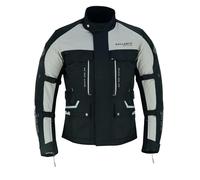 Gallanto Black & Orange/Grey/Red Biker Textile Long Motorcycle Waterproof Fabric Jacket (UK, Alpha, 5XL, Regular, Regular, Grey)