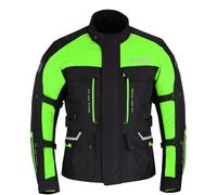 Gallanto Black & Orange/Grey/Red Biker Textile Long Motorcycle Waterproof Fabric Jacket (UK, Alpha, L, Regular, Regular, Green)