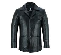 Gallanto Leather Jacket for Men - Inspired by Sam Tyler's life on Mars, Sheepskin Leather Men's Jackets Smart Casual & Classic (UK, Alpha, L, Regular, Regular, Black)