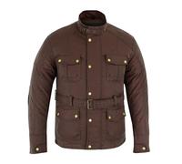 Gallanto Long Men's Waxed Jacket - Waxed Cotton Armoured Jacket for Men, Versatile All-Year-Round Wear, Adjustable Fit Waterproof Weather Protection Motorcycle Jacket (M)