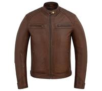 Gallanto Men's Real Leather Motorcycle Biker Jacket with Quilted Shoulders-Thermal Lining - Classic Motorbike Jacket for Men Available in Black-Brown & Tan (UK, Alpha, XXL, Regular, Regular, Brown)